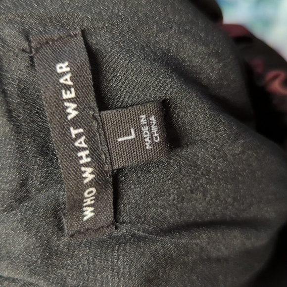 Who What Wear Polka Dot Smock Mock Neck Dress Black Purple L Business casual - Picture 4 of 5